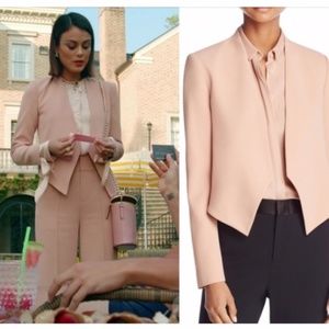 New Alice + Olivia Pink Cropped Collarless Blazer